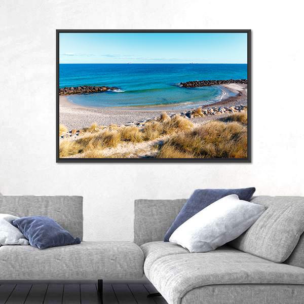 The Beach At Skagen Canvas Wall Art-1 Piece-Floating Frame-24" x 16"-Tiaracle