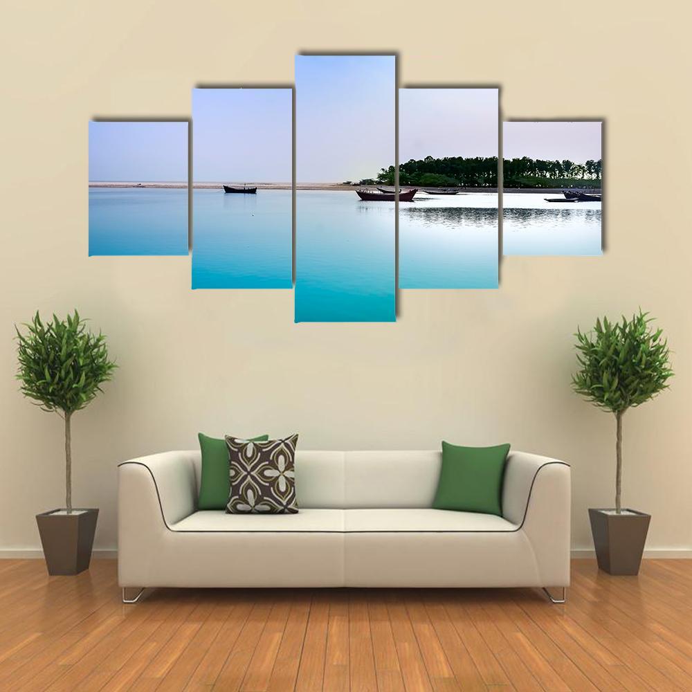 Beach Of East Coast India Canvas Wall Art-5 Star-Gallery Wrap-62" x 32"-Tiaracle