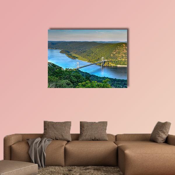 The Bear Mountain Bridge Canvas Wall Art-1 Piece-Gallery Wrap-48" x 32"-Tiaracle