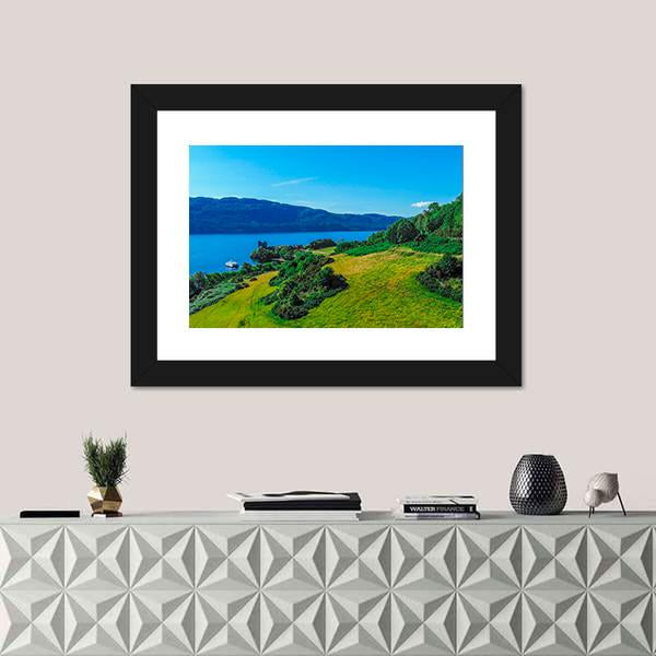 The Blue Water Of Loch Ness Panoramic Canvas Wall Art-1 Piece-36" x 12"-Tiaracle