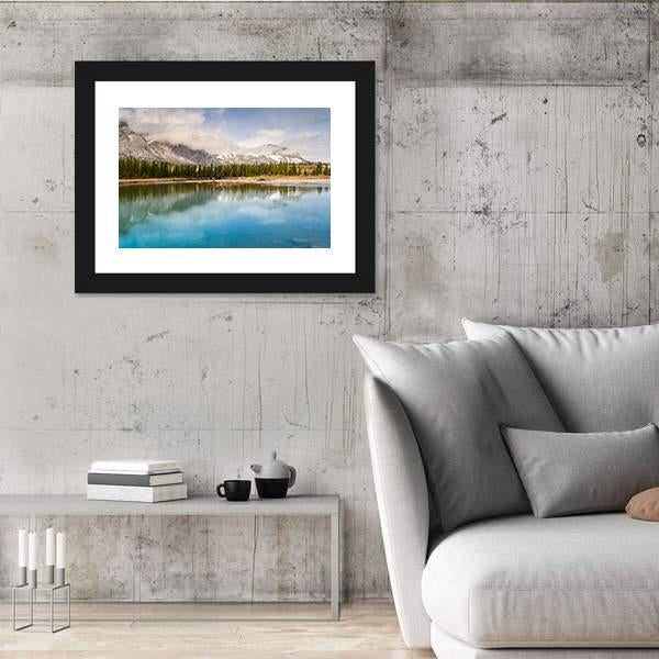 The Bow River Canada Panoramic Canvas Wall Art-1 Piece-36" x 12"-Tiaracle