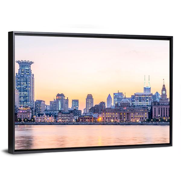 The Bund Shanghai Canvas Wall Art-3 Horizontal-Gallery Wrap-25" x 16"-Tiaracle