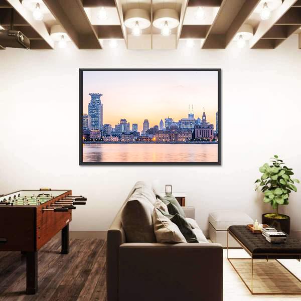 The Bund Shanghai Canvas Wall Art-3 Horizontal-Gallery Wrap-25" x 16"-Tiaracle