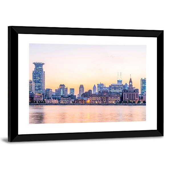 The Bund Shanghai Canvas Wall Art-3 Horizontal-Gallery Wrap-25" x 16"-Tiaracle