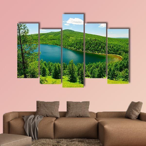 The Camel Ride Sky Pond Canvas Wall Art-5 Pop-Gallery Wrap-47" x 32"-Tiaracle