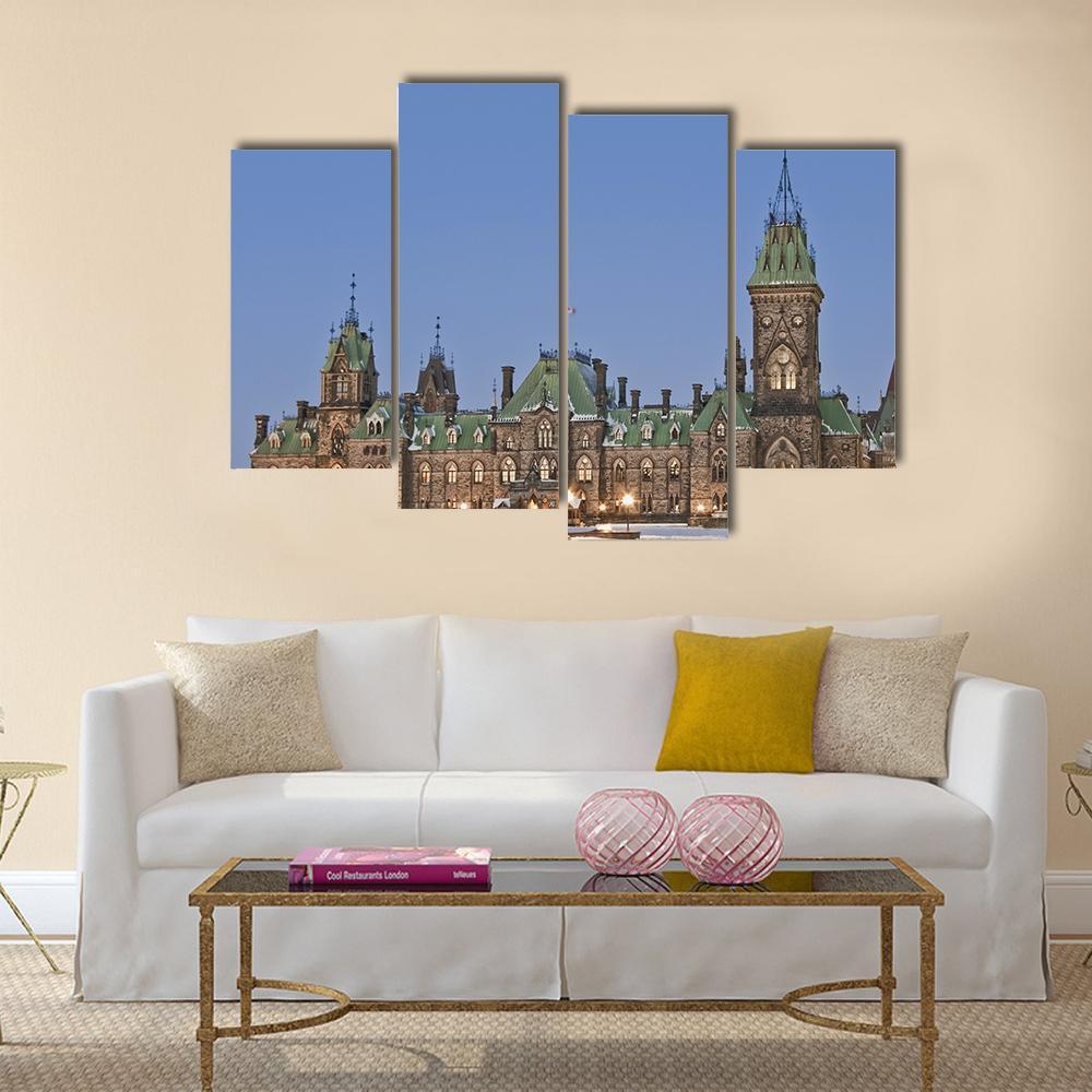 The Canadian Parliament Canvas Wall Art-4 Pop-Gallery Wrap-50" x 32"-Tiaracle