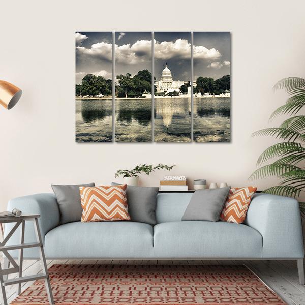 The Capitol In Washington Canvas Wall Art-4 Horizontal-Gallery Wrap-34" x 24"-Tiaracle