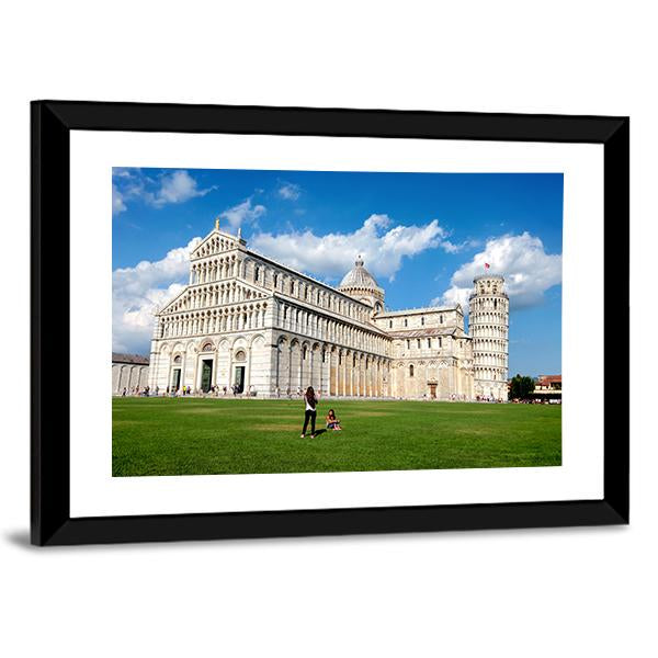 The Cathedral Of Pisa Canvas Wall Art-5 Horizontal-Gallery Wrap-22" x 12"-Tiaracle