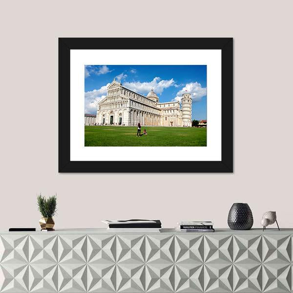 The Cathedral Of Pisa Canvas Wall Art-5 Horizontal-Gallery Wrap-22" x 12"-Tiaracle