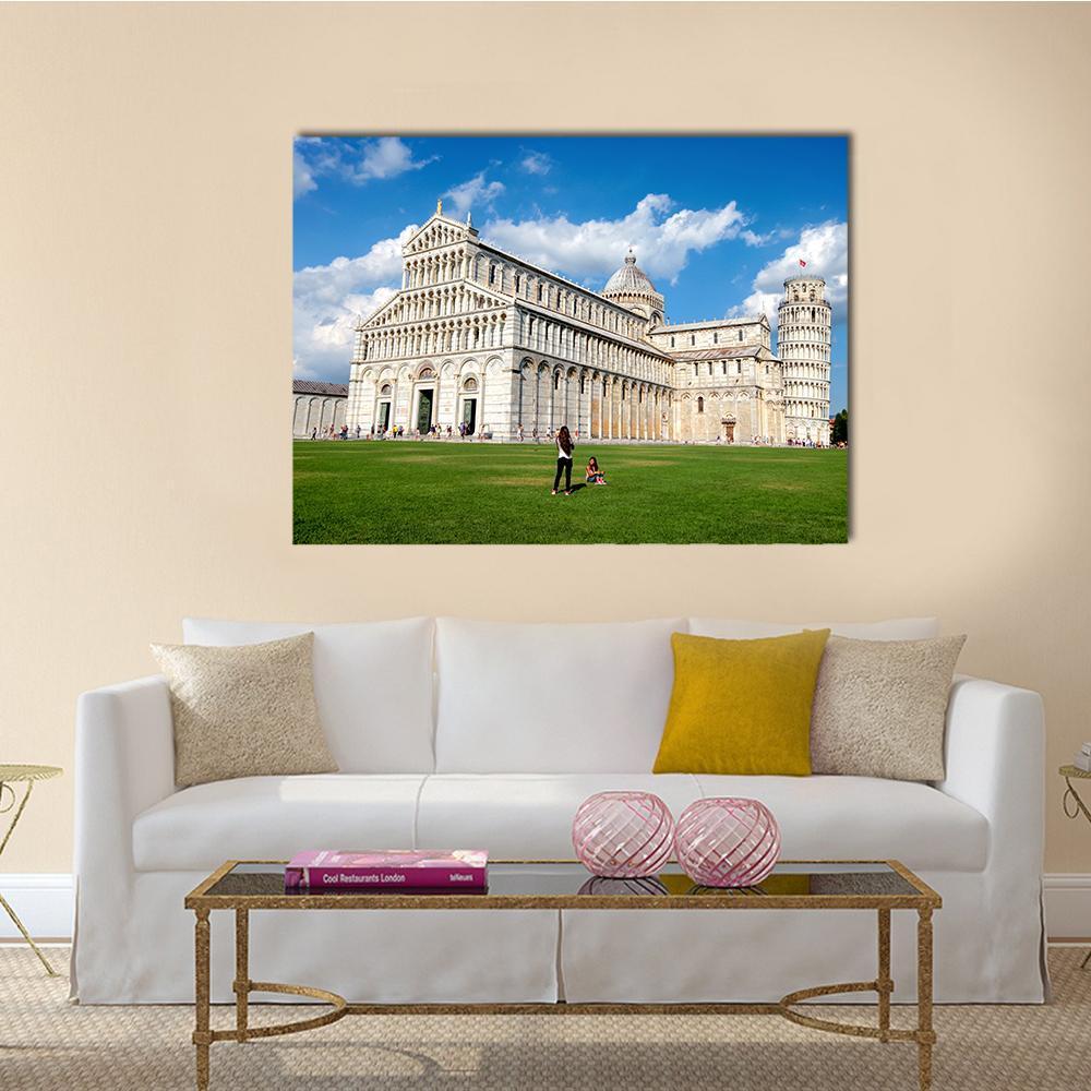 The Cathedral Of Pisa Canvas Wall Art-1 Piece-Gallery Wrap-48" x 32"-Tiaracle