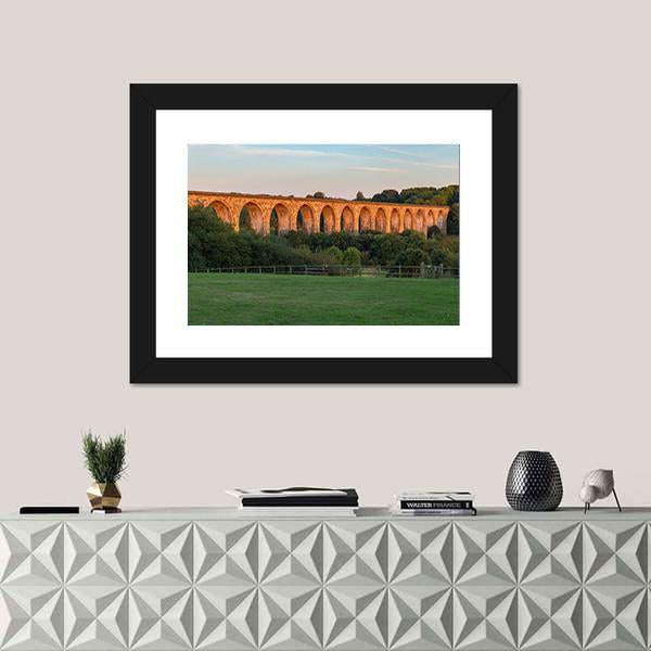 The Cefn Mawr Viaduct Panoramic Canvas Wall Art-1 Piece-36" x 12"-Tiaracle
