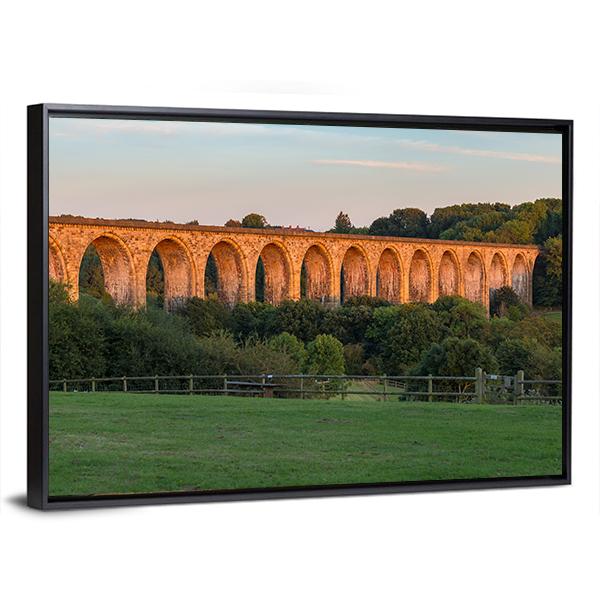 The Cefn Mawr Viaduct Panoramic Canvas Wall Art-1 Piece-36" x 12"-Tiaracle