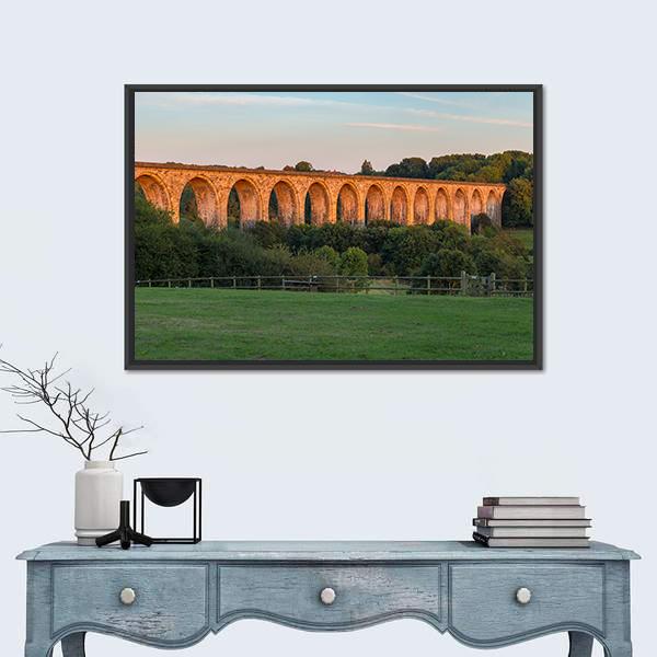 The Cefn Mawr Viaduct Panoramic Canvas Wall Art-1 Piece-36" x 12"-Tiaracle