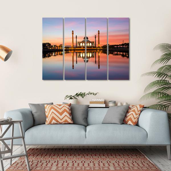 The Central Mosque Of Songkhla Canvas Wall Art-4 Horizontal-Gallery Wrap-34" x 24"-Tiaracle