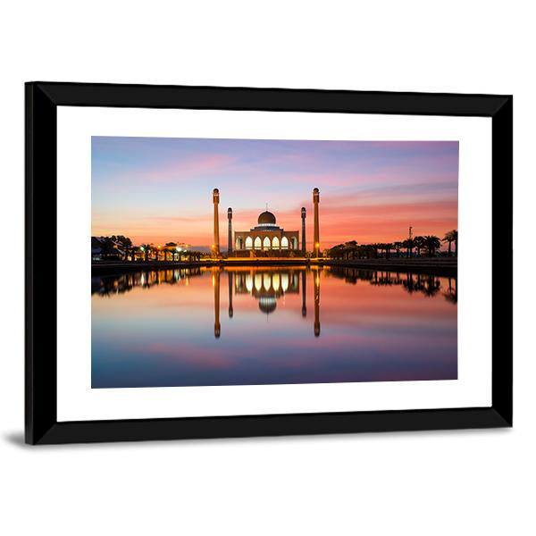 The Central Mosque Of Songkhla Canvas Wall Art-5 Horizontal-Gallery Wrap-22" x 12"-Tiaracle