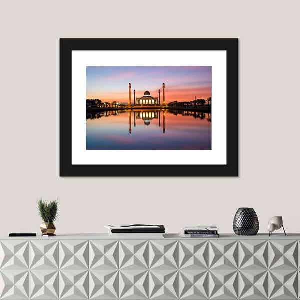 The Central Mosque Of Songkhla Canvas Wall Art-5 Horizontal-Gallery Wrap-22" x 12"-Tiaracle