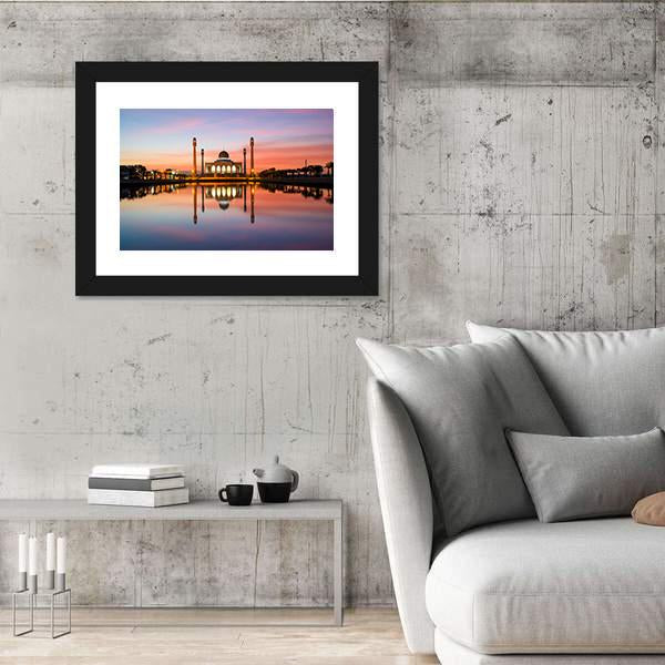 The Central Mosque Of Songkhla Canvas Wall Art-5 Horizontal-Gallery Wrap-22" x 12"-Tiaracle