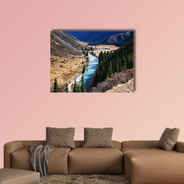 Tyan Shan Mountains Canvas Wall Art-1 Piece-Gallery Wrap-36" x 24"-Tiaracle