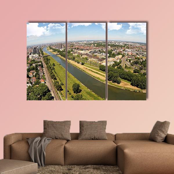 The City Of Mannheim Canvas Wall Art-3 Horizontal-Gallery Wrap-25" x 16"-Tiaracle