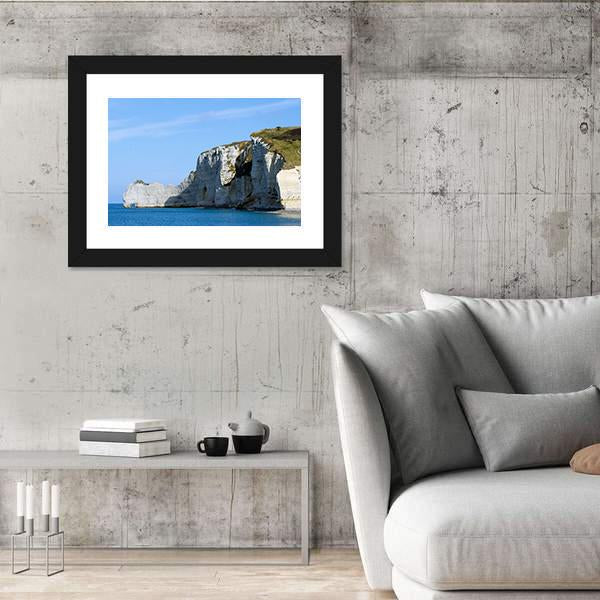 The Cliffs Of Etretat Canvas Wall Art-3 Horizontal-Gallery Wrap-25" x 16"-Tiaracle