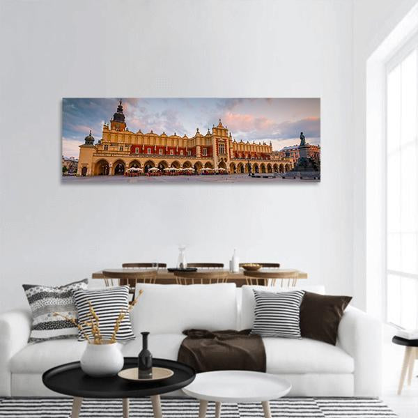 Cloth Hall In Krakow Panoramic Canvas Wall Art-1 Piece-36" x 12"-Tiaracle