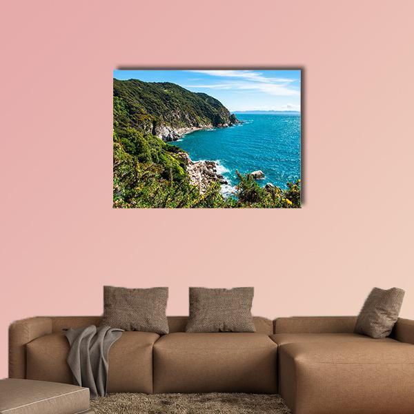 The Coastline In Abel Tasman National Park Canvas Wall Art-1 Piece-Gallery Wrap-48" x 32"-Tiaracle
