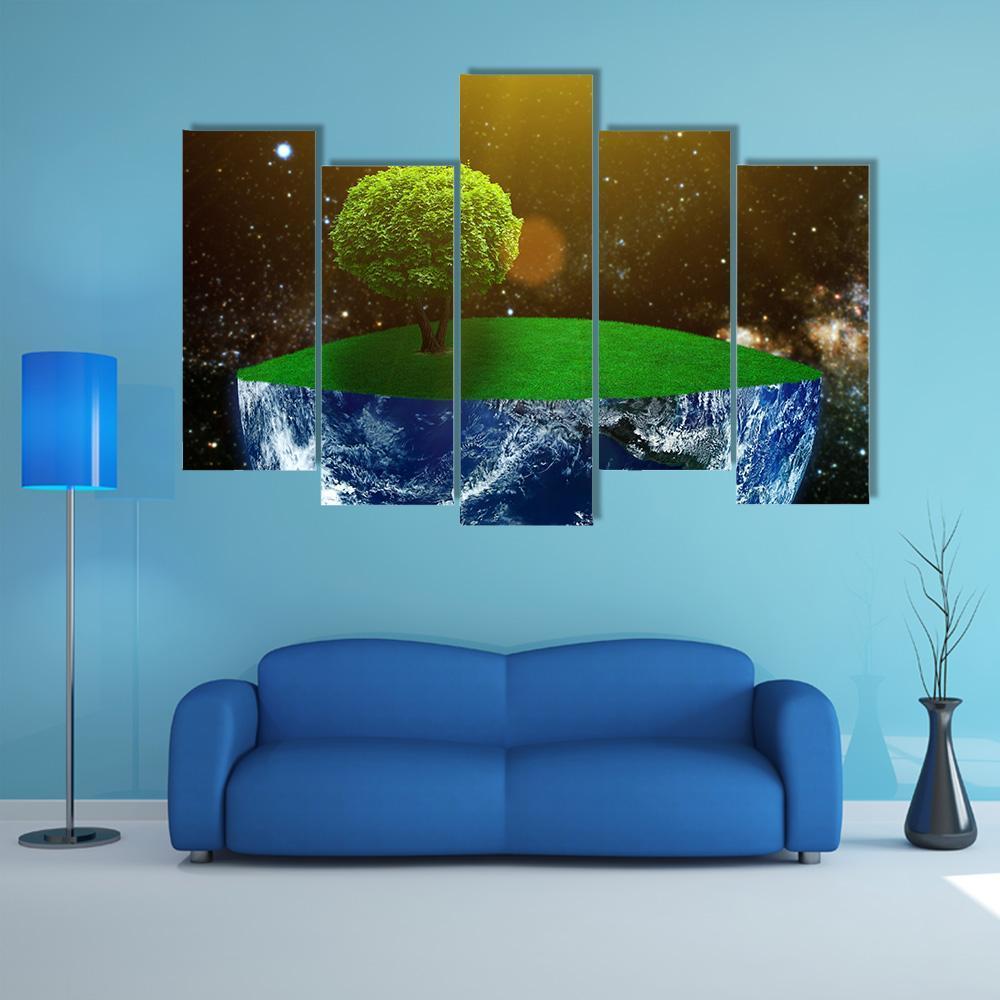 Day Of The Earth Canvas Wall Art-5 Pop-Gallery Wrap-47" x 32"-Tiaracle