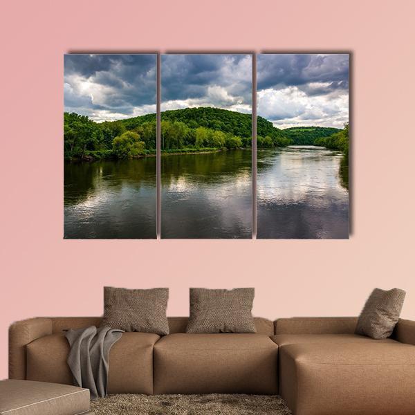 Delaware River Canvas Wall Art-3 Horizontal-Gallery Wrap-37" x 24"-Tiaracle