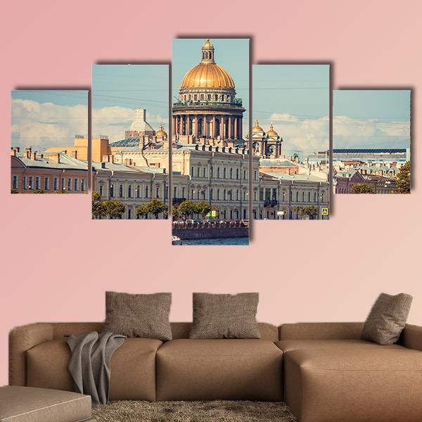 St Isaac's Cathedral Canvas Wall Art-5 Star-Gallery Wrap-62" x 32"-Tiaracle