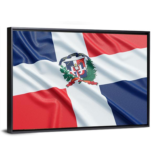 The Dominican Republic Flag Canvas Wall Art-3 Horizontal-Gallery Wrap-25" x 16"-Tiaracle