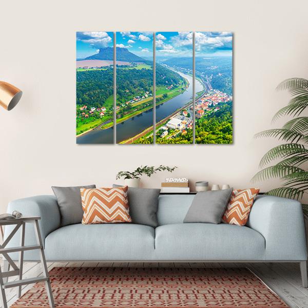 The Elbe River Canvas Wall Art-4 Horizontal-Gallery Wrap-34" x 24"-Tiaracle