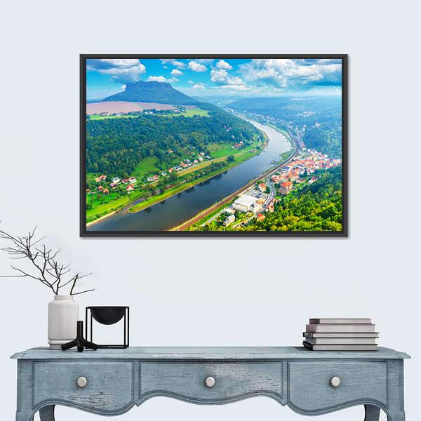 The Elbe River Canvas Wall Art-3 Horizontal-Gallery Wrap-25" x 16"-Tiaracle