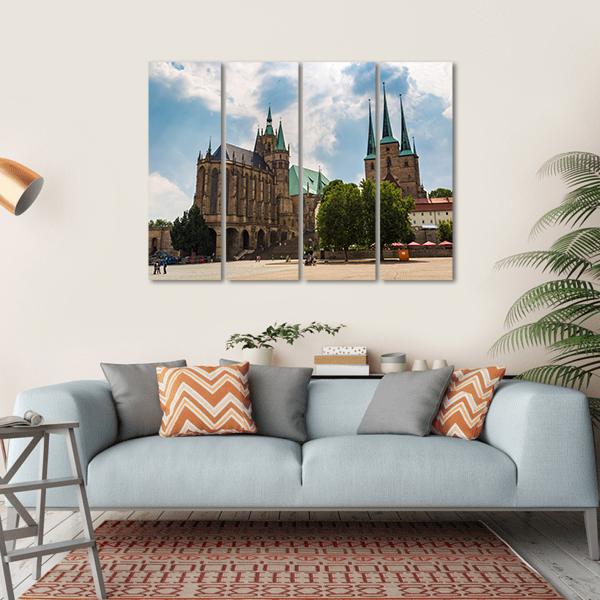 The Erfurt Cathedral Canvas Wall Art-4 Horizontal-Gallery Wrap-34" x 24"-Tiaracle