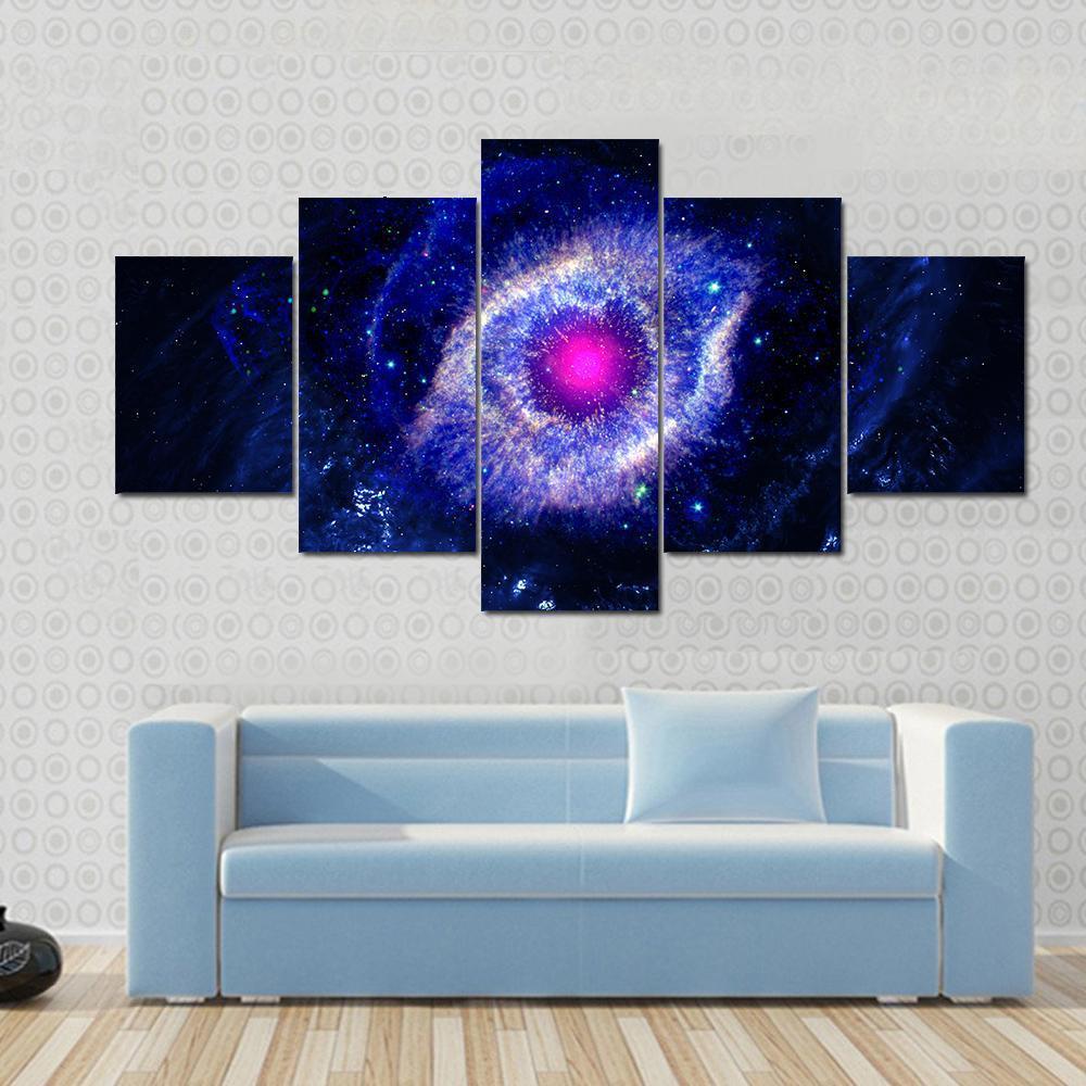 The Eye Of God Nebula Canvas Wall Art-5 Star-Gallery Wrap-62" x 32"-Tiaracle
