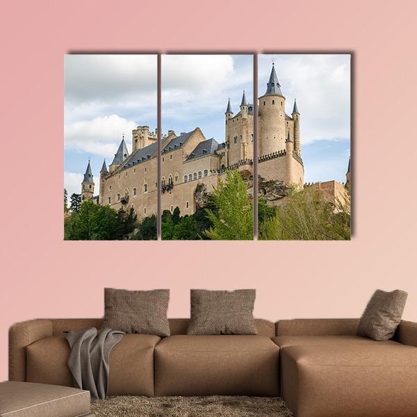 Alcazar Of Segovia Spain Canvas Wall Art-3 Horizontal-Gallery Wrap-37" x 24"-Tiaracle