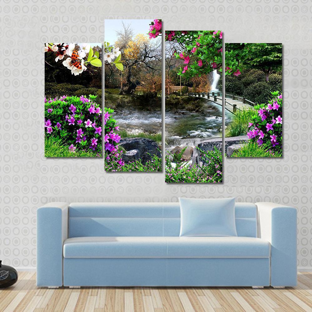 The Four Seasons Canvas Wall Art-4 Pop-Gallery Wrap-50" x 32"-Tiaracle