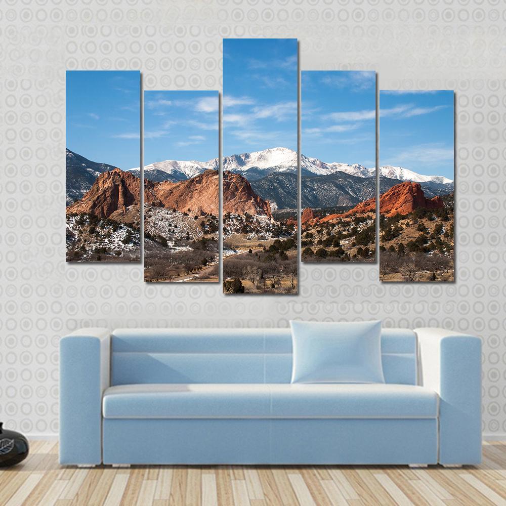 The Garden Of The Gods Park Colorado Canvas Wall Art-5 Pop-Gallery Wrap-47" x 32"-Tiaracle