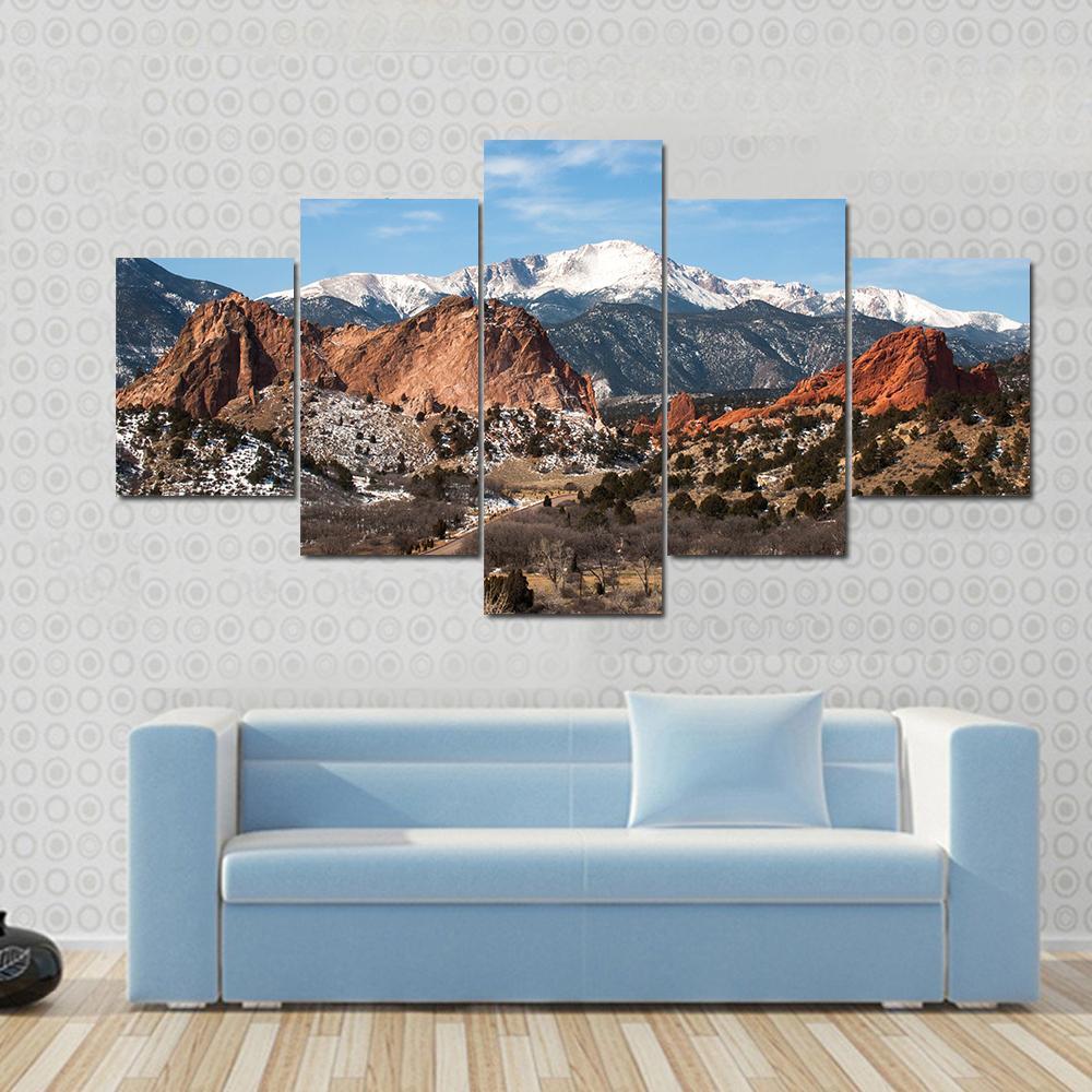 The Garden Of The Gods Park Colorado Canvas Wall Art-5 Star-Gallery Wrap-62" x 32"-Tiaracle
