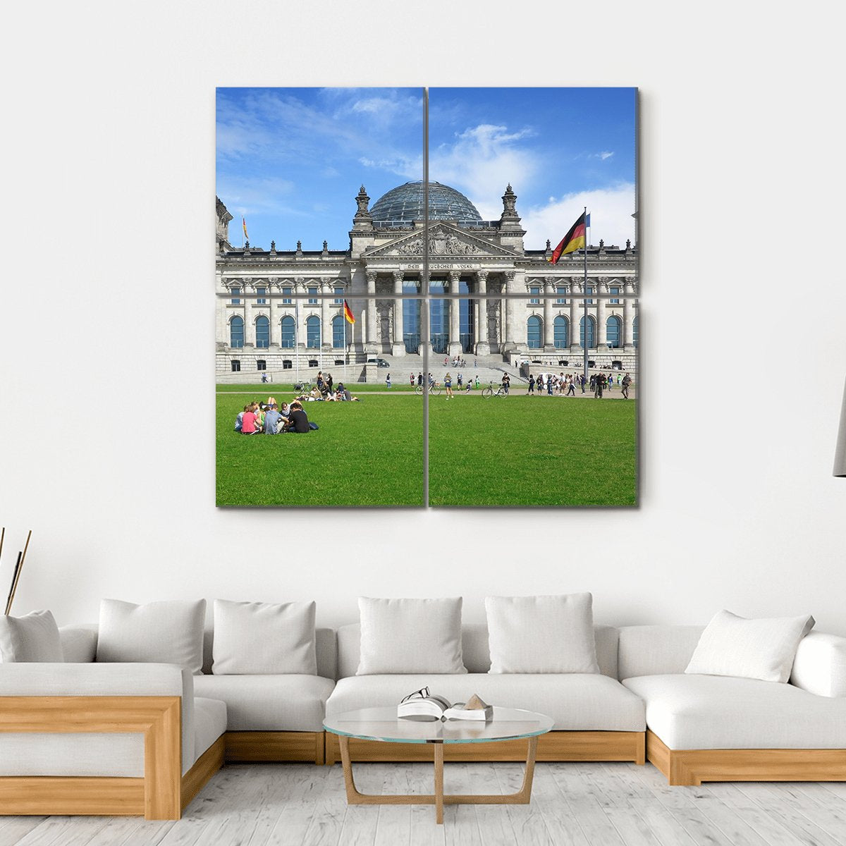 The German Reichstag Canvas Wall Art-4 Square-Gallery Wrap-17" x 17"-Tiaracle