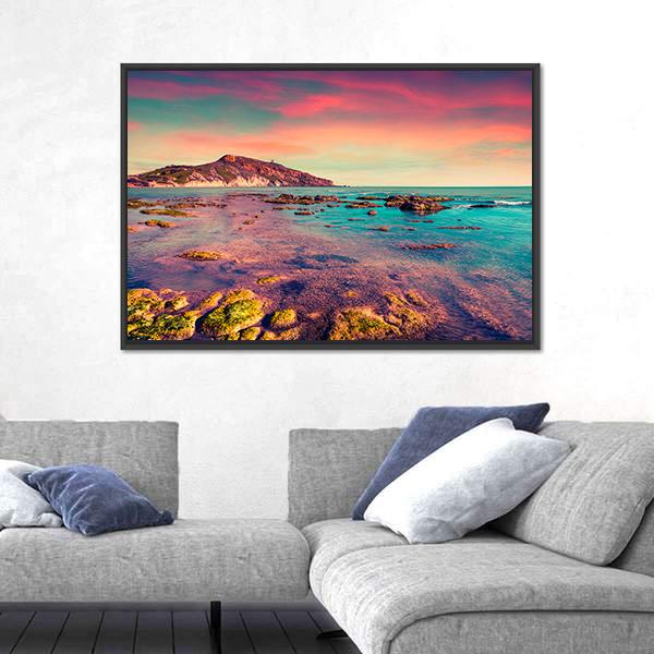 The Giallonardo Beach Canvas Wall Art-1 Piece-Floating Frame-24" x 16"-Tiaracle