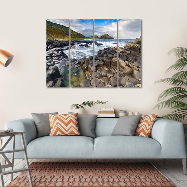 The Giant's Causeway In Northern Ireland Canvas Wall Art-4 Horizontal-Gallery Wrap-34" x 24"-Tiaracle