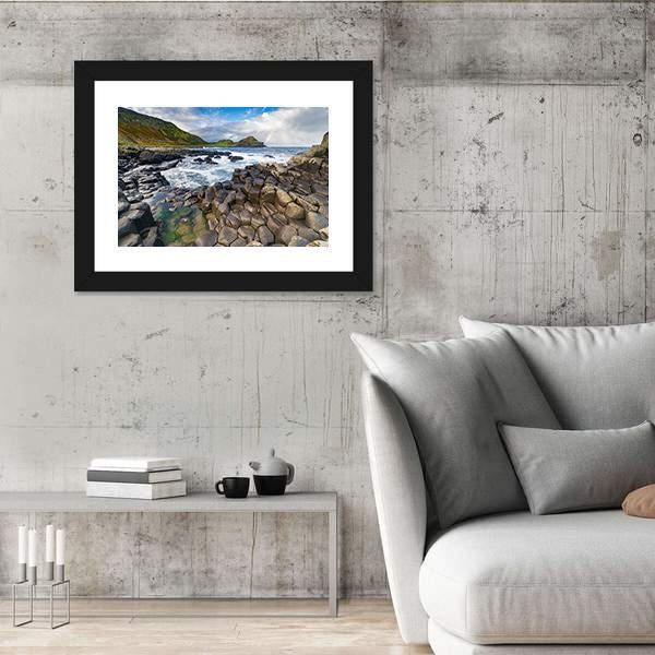 The Giant's Causeway In Northern Ireland Panoramic Canvas Wall Art-1 Piece-36" x 12"-Tiaracle