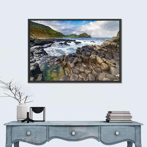 The Giant's Causeway In Northern Ireland Panoramic Canvas Wall Art-1 Piece-36" x 12"-Tiaracle