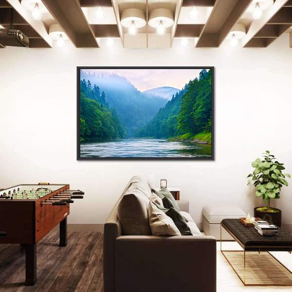 The Gorge Of Mountain River Canvas Wall Art-3 Horizontal-Gallery Wrap-25" x 16"-Tiaracle