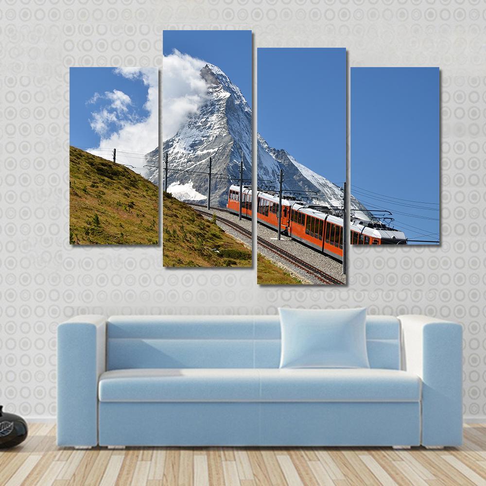 Beautiful Railway Track Switzerland Canvas Wall Art-4 Pop-Gallery Wrap-50" x 32"-Tiaracle