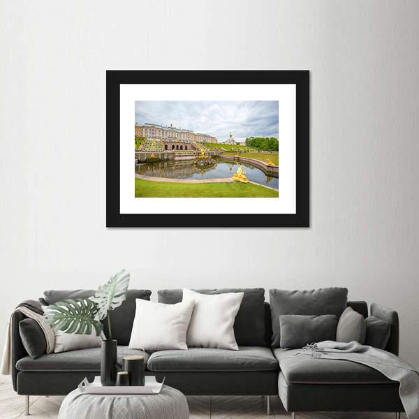 The Grand Cascade Fountain Canvas Wall Art-1 Piece-Framed Print-20" x 16"-Tiaracle