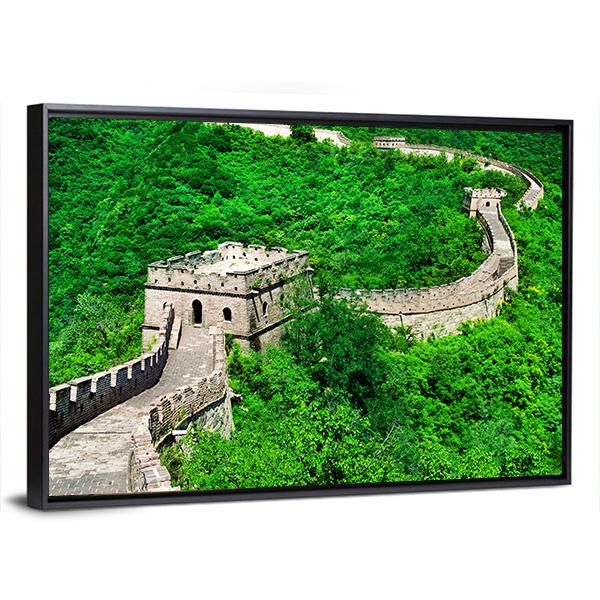 The Great Wall Of China Aerial View Canvas Wall Art-3 Horizontal-Gallery Wrap-25" x 16"-Tiaracle