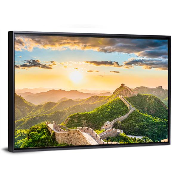 The Great Wall Of China Canvas Wall Art-3 Horizontal-Gallery Wrap-25" x 16"-Tiaracle