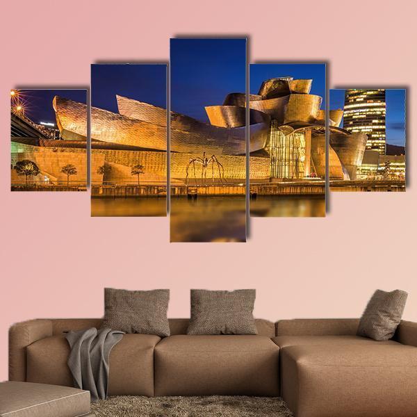 Guggenheim Museum Bilbao Spain Canvas Wall Art-5 Star-Gallery Wrap-62" x 32"-Tiaracle