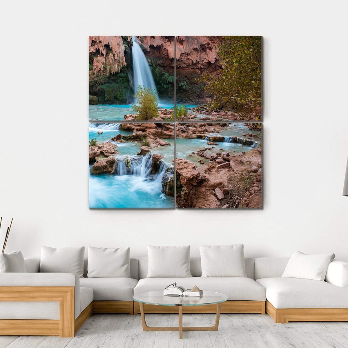 The Havasupai Falls Arizona Canvas Wall Art-4 Square-Gallery Wrap-17" x 17"-Tiaracle